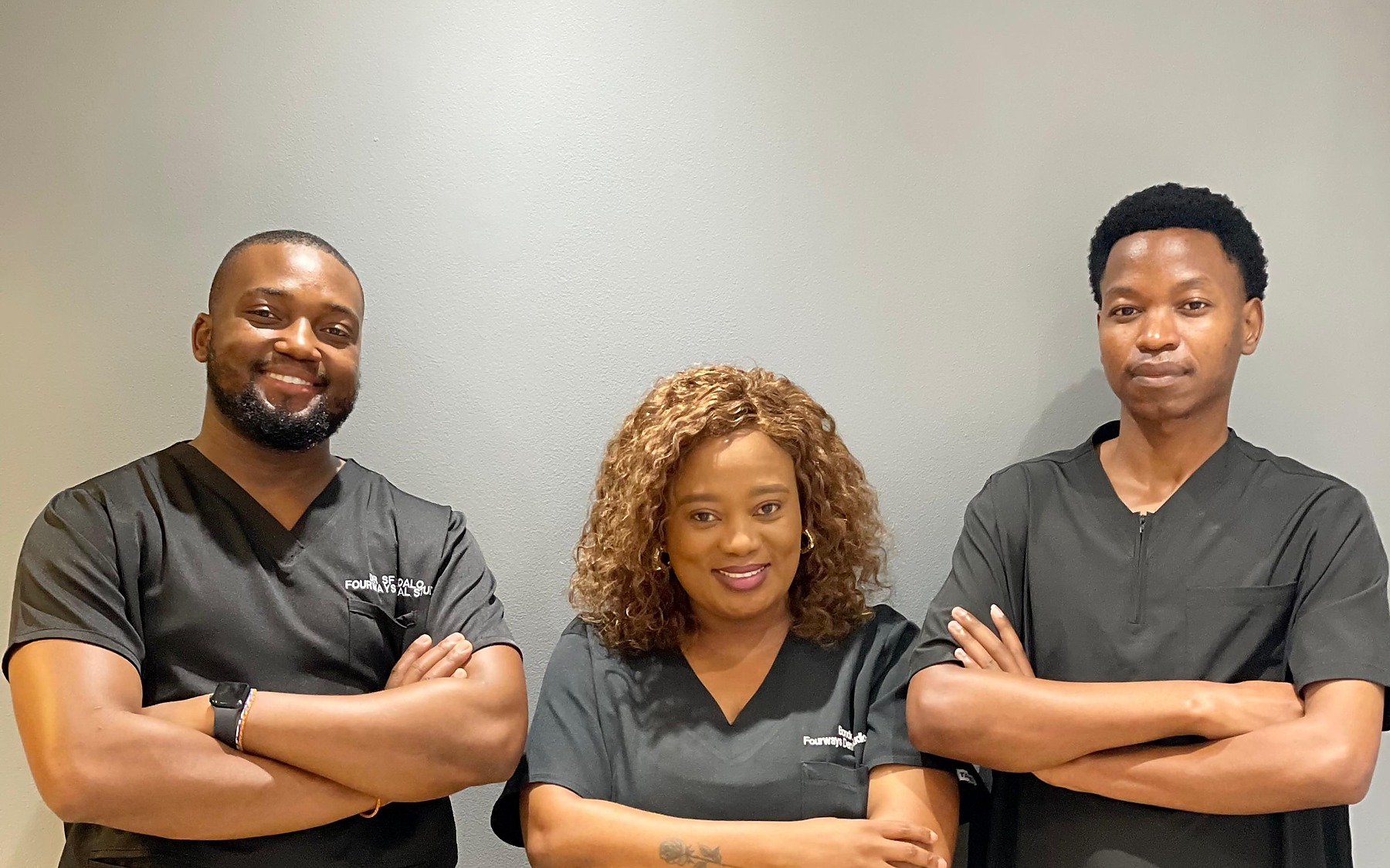 Dentist performing treatment in a calm modern room